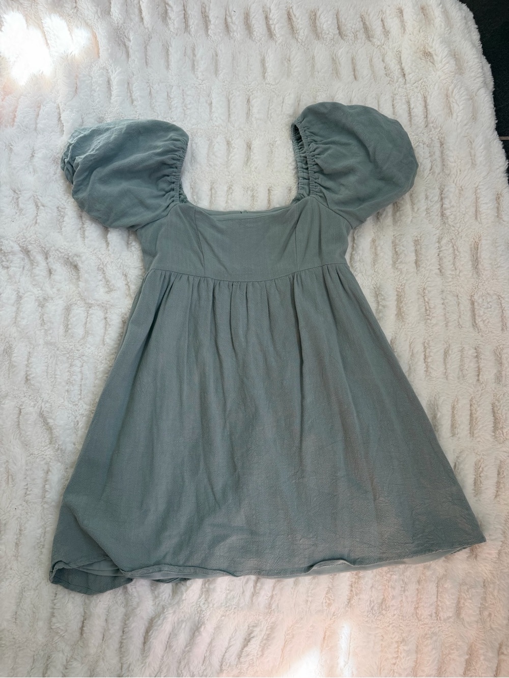 Altar'd State Puff-Sleeve Dress in Sage Size XS